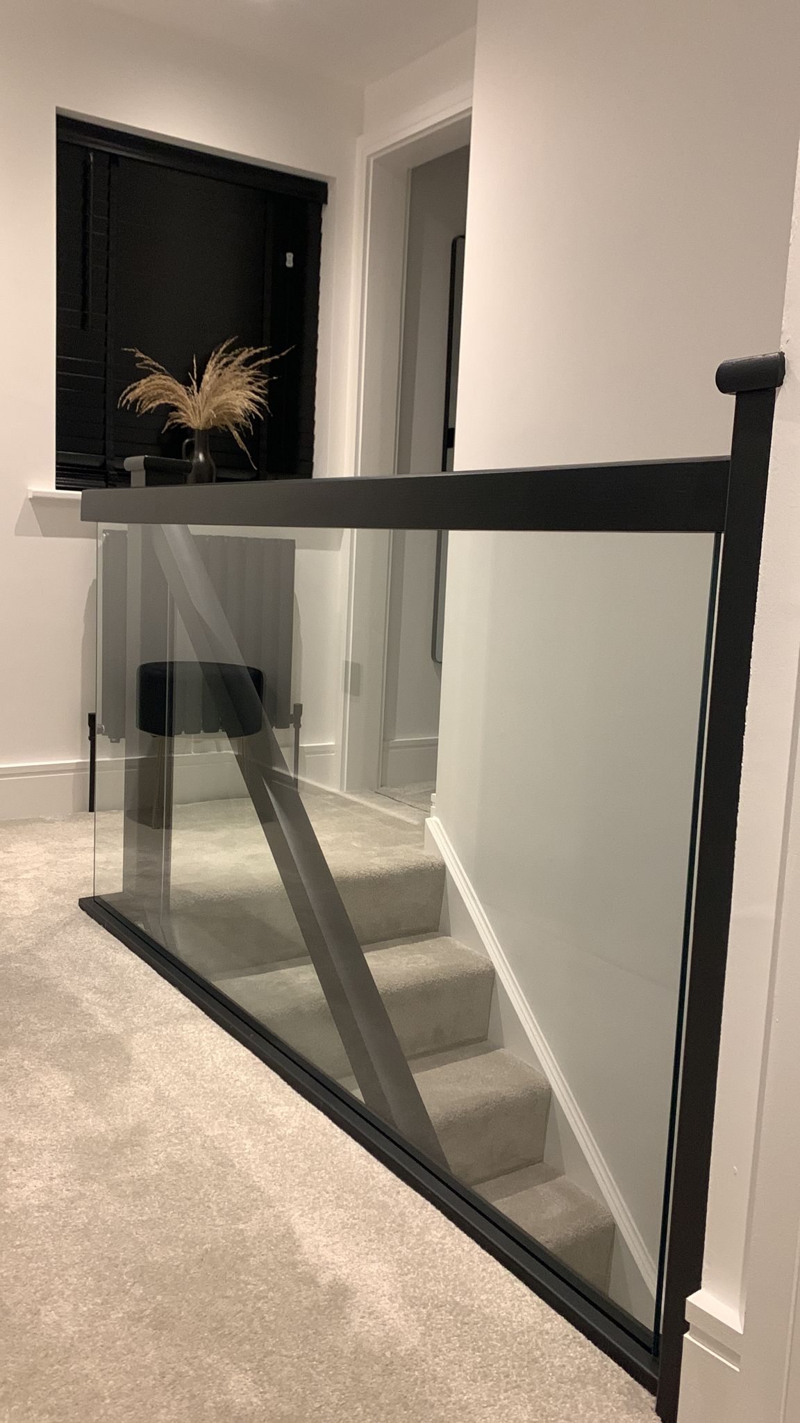 modern glass stair