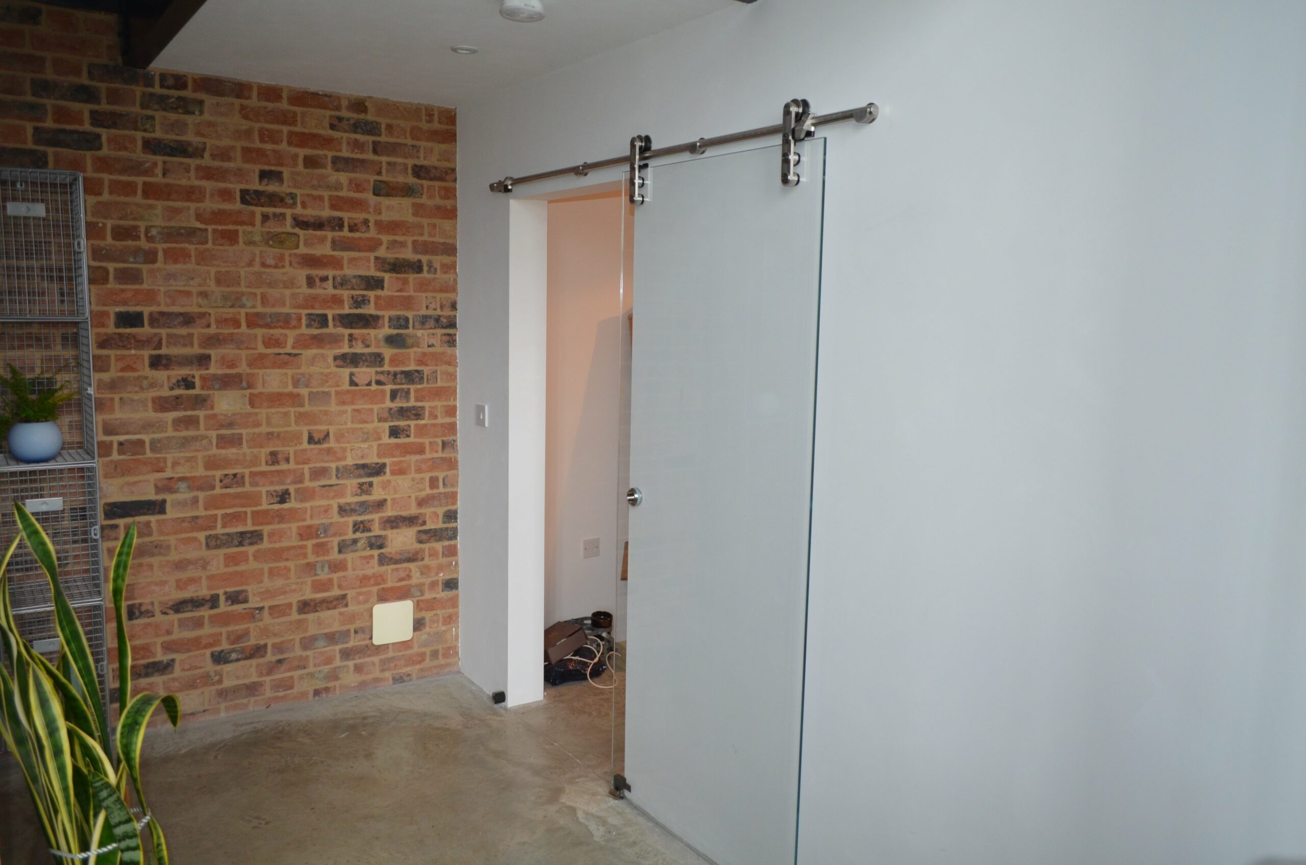 sliding glass shower door for spacious walk in wet room