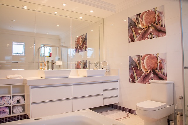 mirror wall in master bathroom