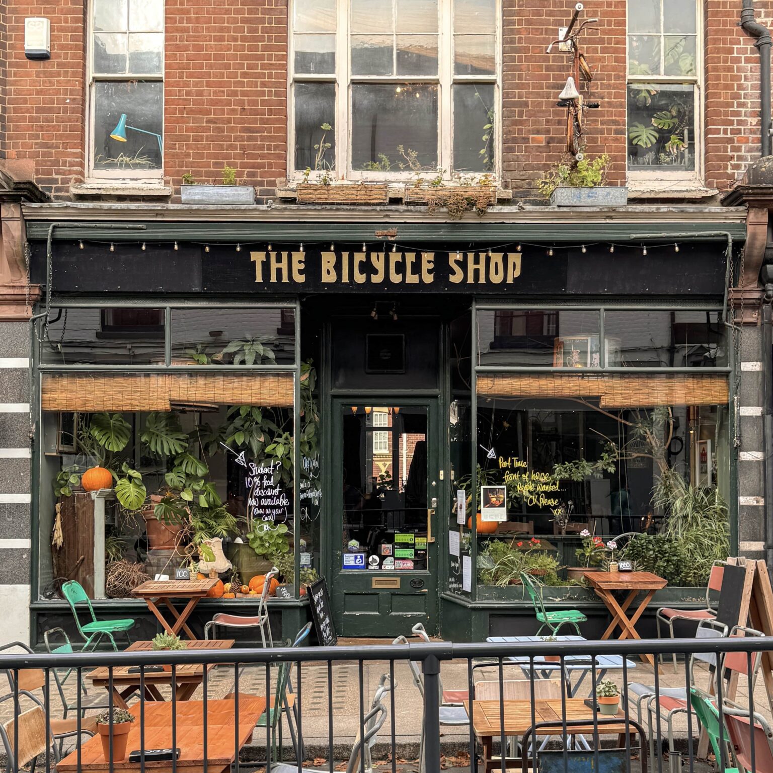shop front of the bicycle shop down st giles street in Norwich